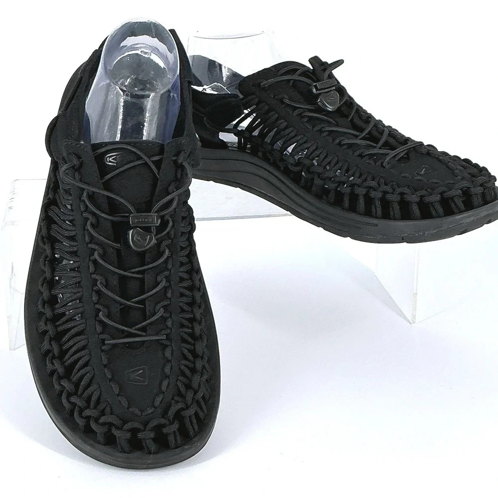 Keen Mens Size 13 Uneek Sandals Black Braided Cord‎ Hybrid Outdoor Shoes 1014097